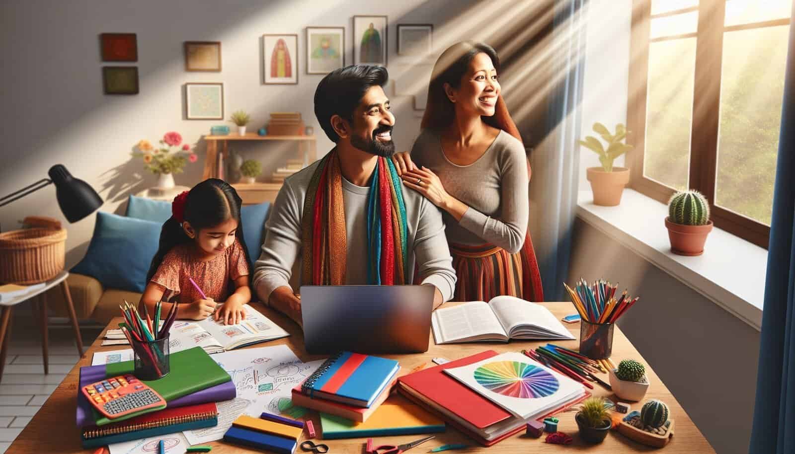 Couple Freelancing While Homeschooling Their Kids